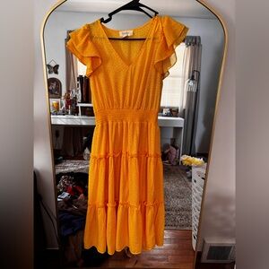 Jessica Simpson Vibrant Yellow Midi Dress